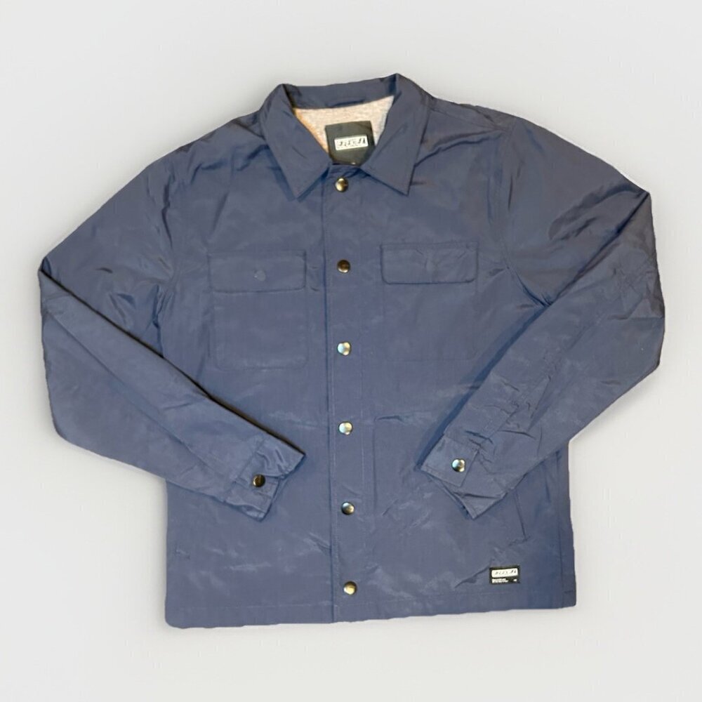 Ezekiel Marley Button Snap Shirt Jacket Men's Size Medium Navy Blue Windbreaker